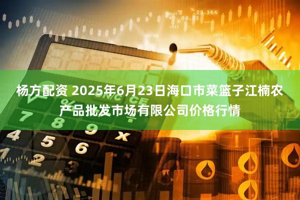 杨方配资 2025年6月23日海口市菜篮子江楠农产品批发市场有限公司价格行情